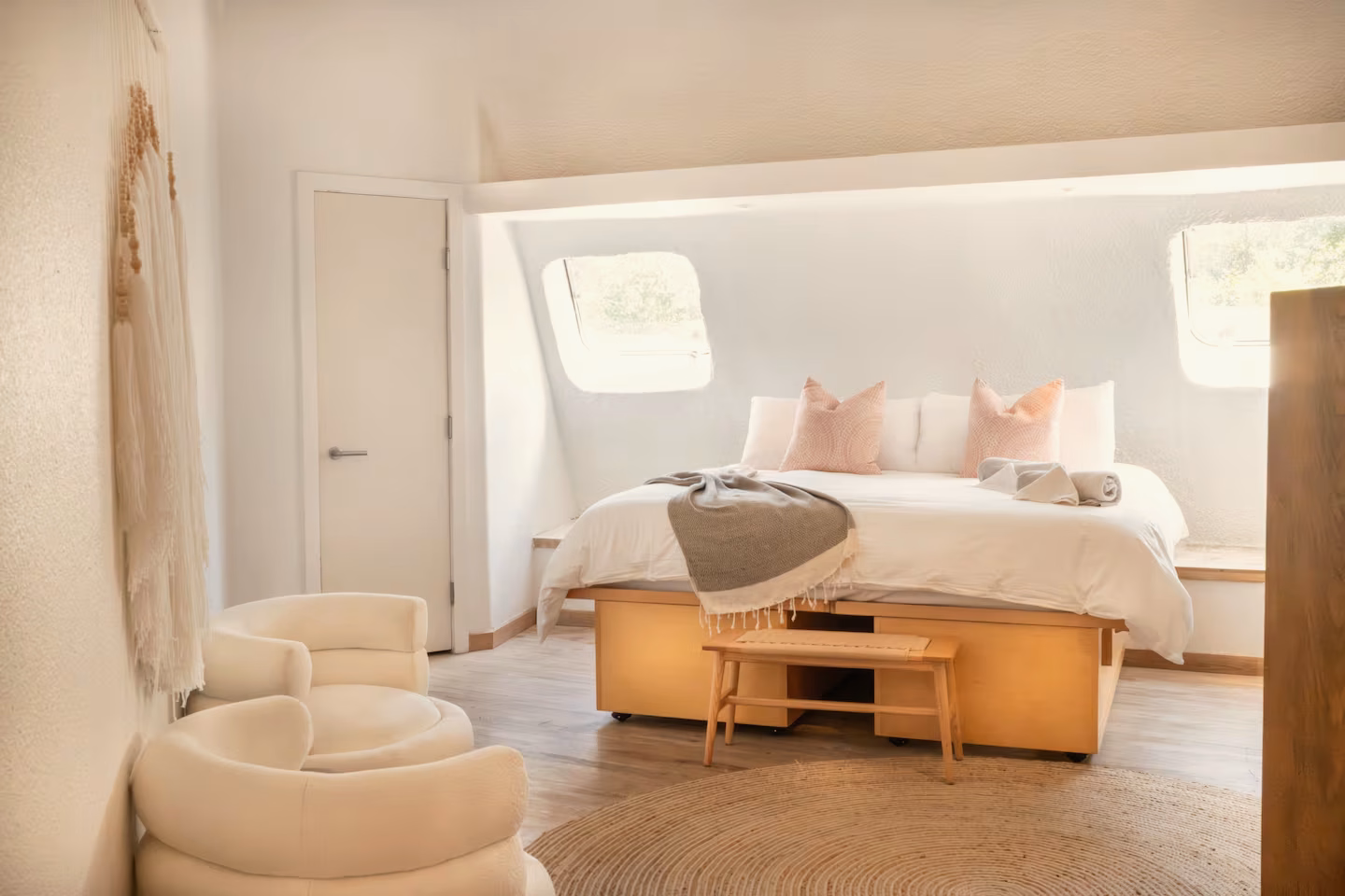 A softly appointed private bedroom