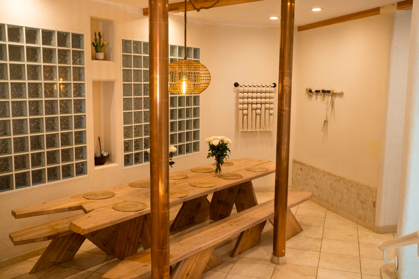 The shared dining and gathering space