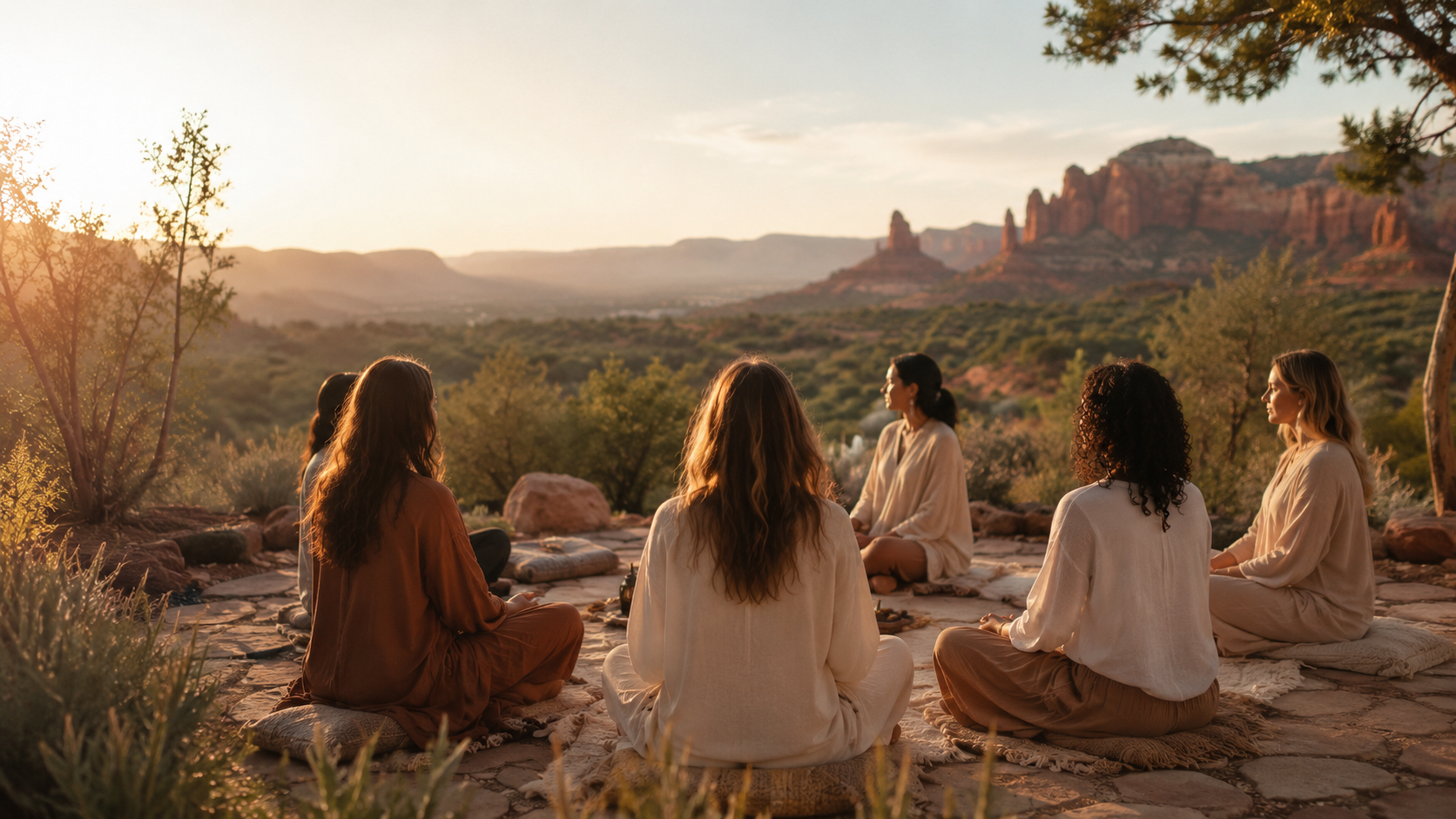 An intimate circle of women held in retreat